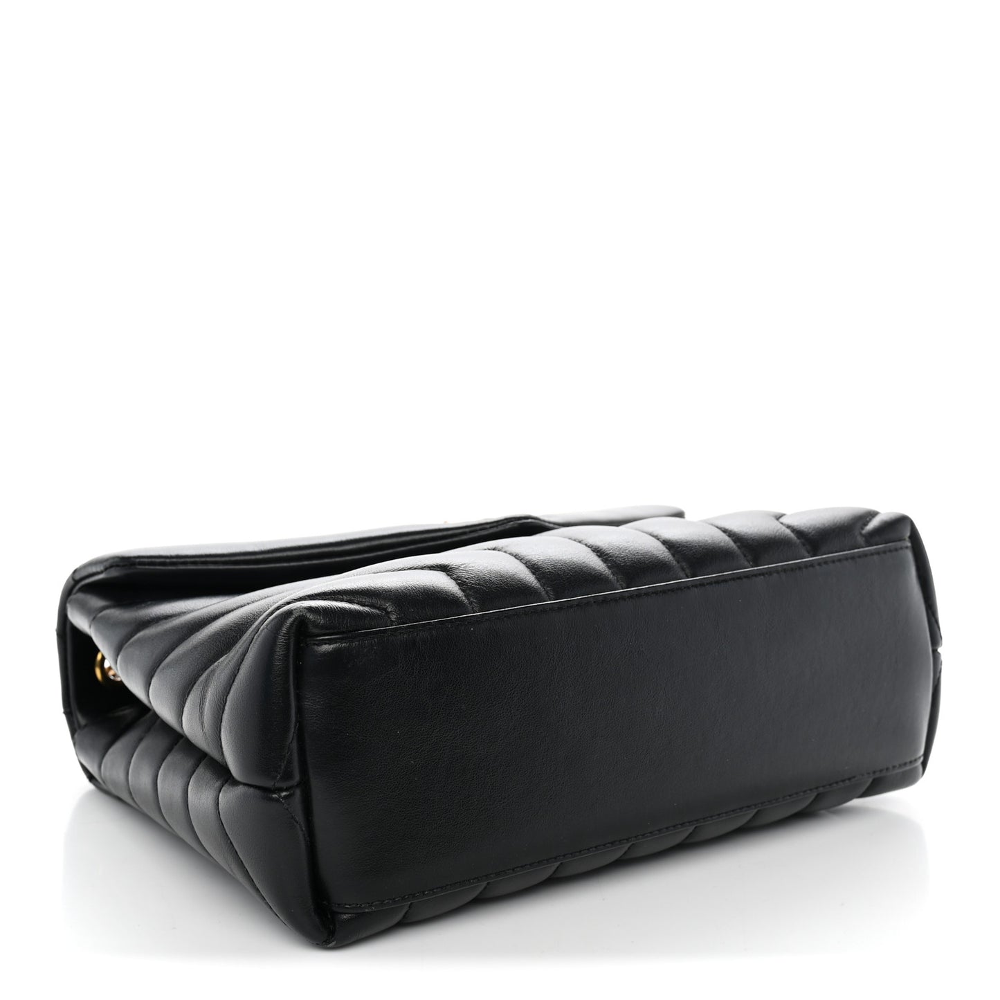 Calfskin Y Quilted Monogram Small Loulou Chain Satchel Black