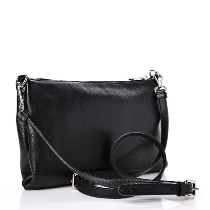 Prada Vitello Daino Zippered Crossbody Bag Black 3 of 8