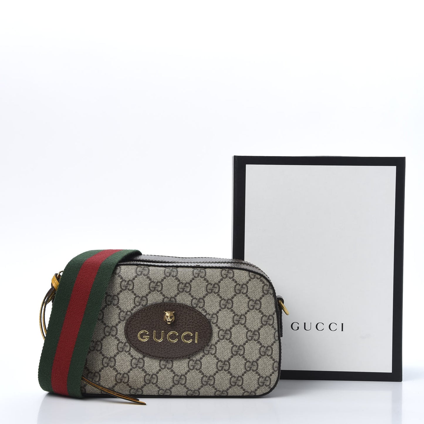 GG Supreme Monogram Web Neo Vintage Shoulder Bag Beige New Acero Crop