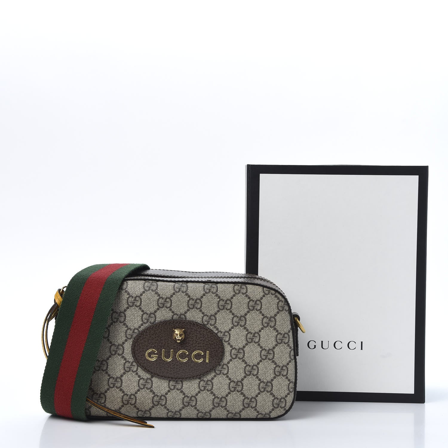 Gucci GG Supreme Monogram Web Neo Vintage Shoulder Bag Beige New Acero Crop 10 of 10