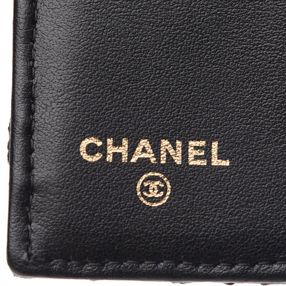 Chanel Lambskin Camellia Embossed Small Wallet Black 5 of 8