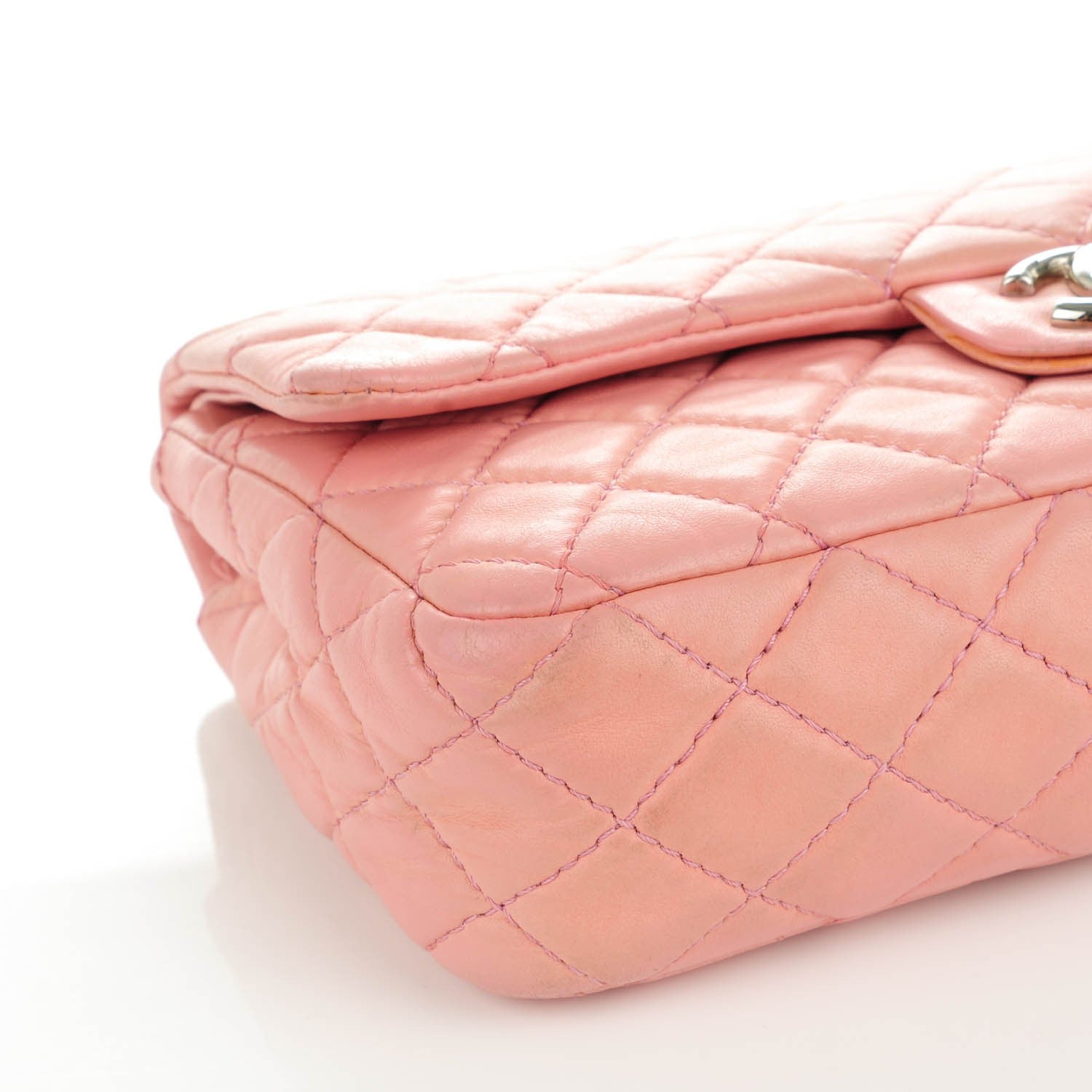 Chanel Lambskin Quilted Medium Double Flap Light Pink 10 of 11