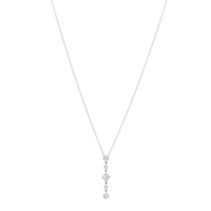 Tiffany Platinum Diamond Jazz Drop Pendant Necklace 1 of 5