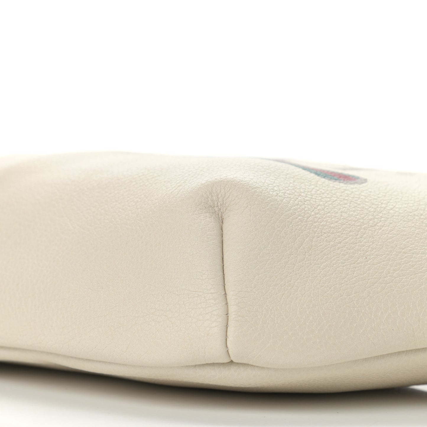 Grained Calfskin Logo Belt Bag White