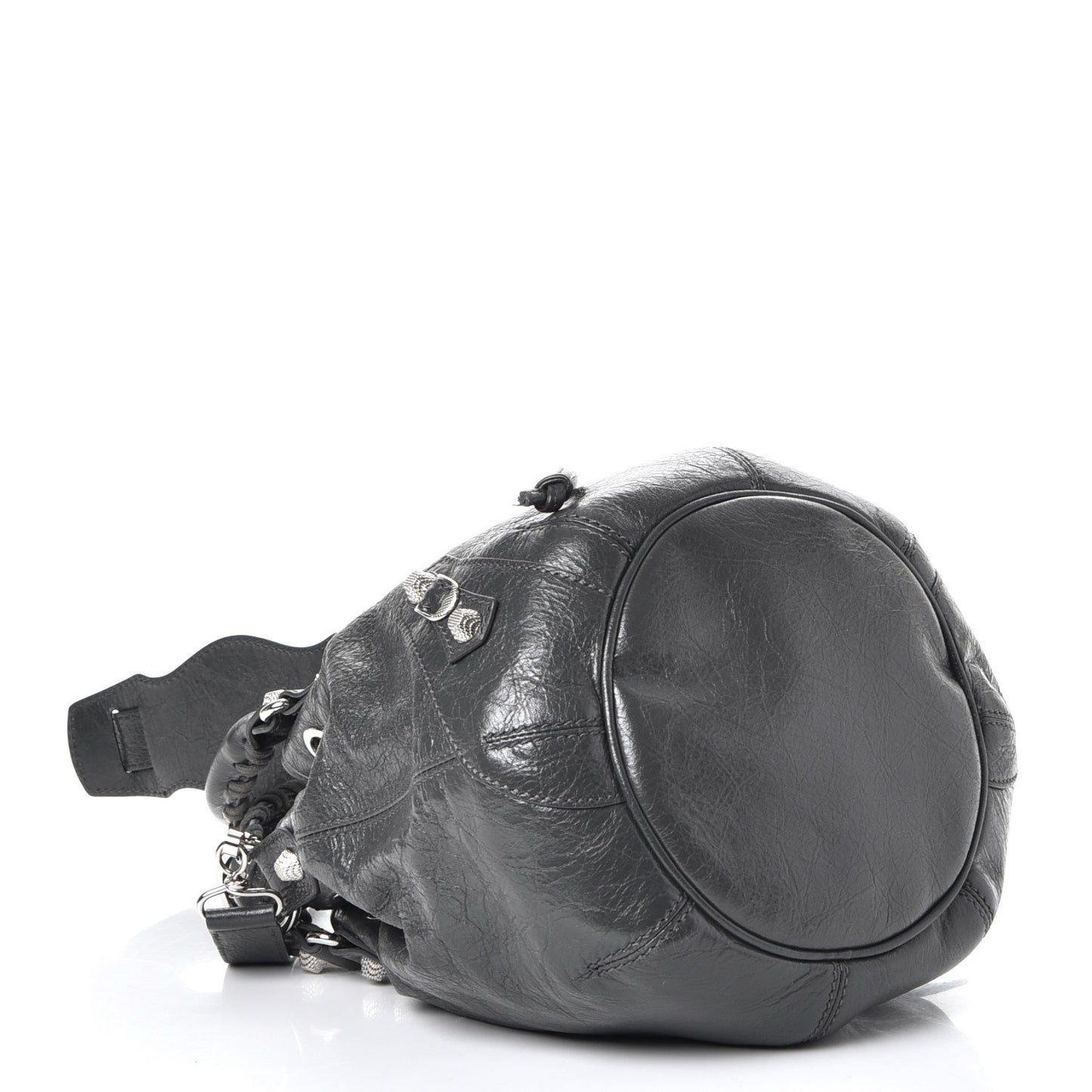 Agneau Giant 12 Silver Hardware Mini Pompon Gris Fossile