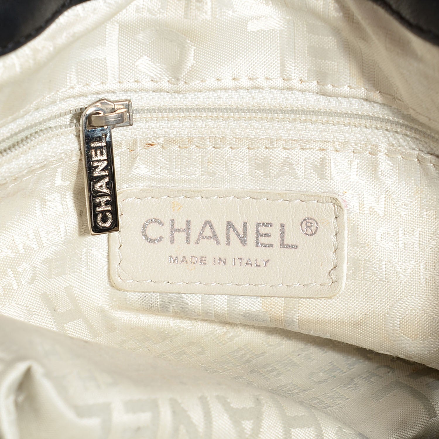 Chanel Lambskin Wild Stitch Drawstring Tote Black 7 of 7