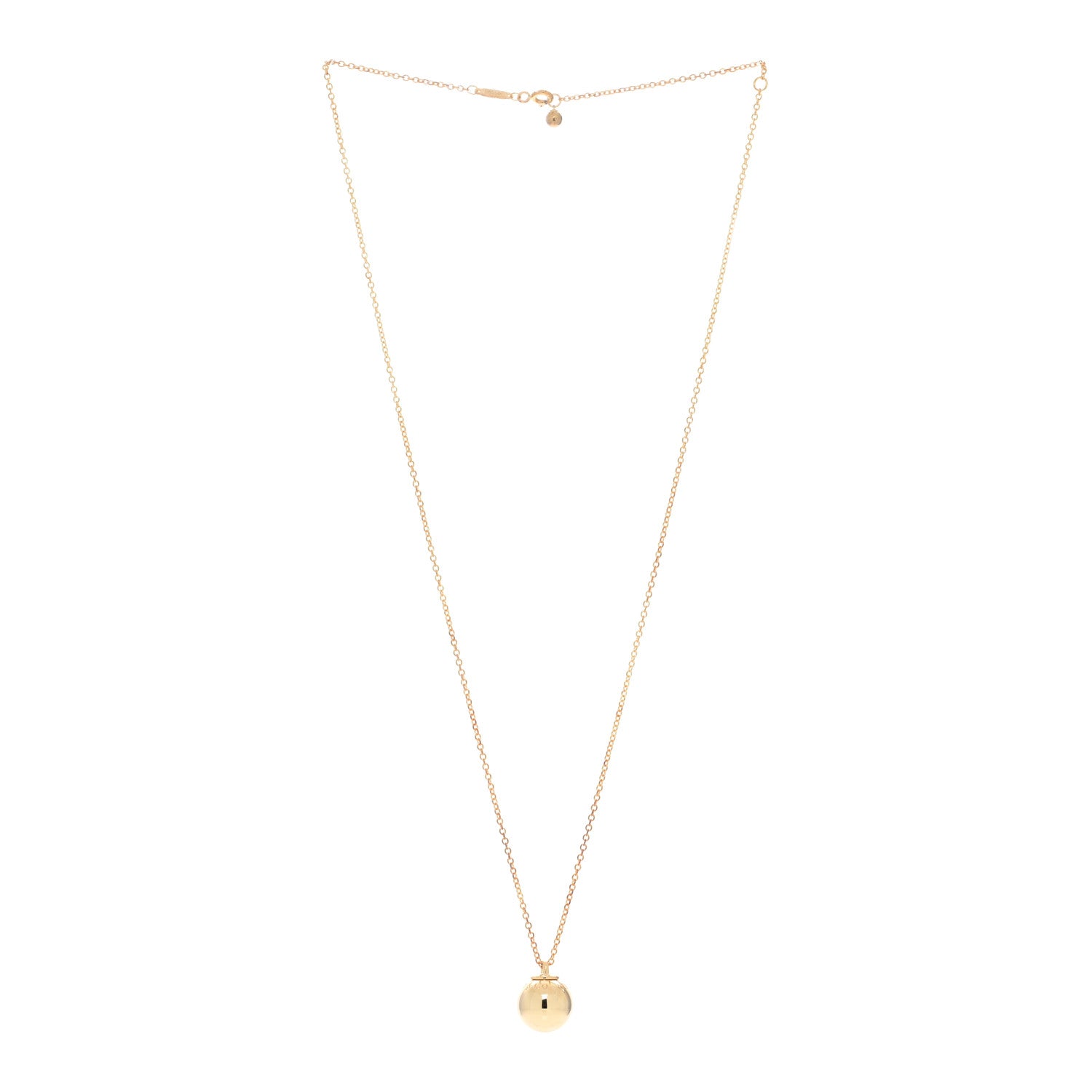 Tiffany 18K Yellow Gold 12.75mm HardWear Ball Pendant Necklace 3 of 5