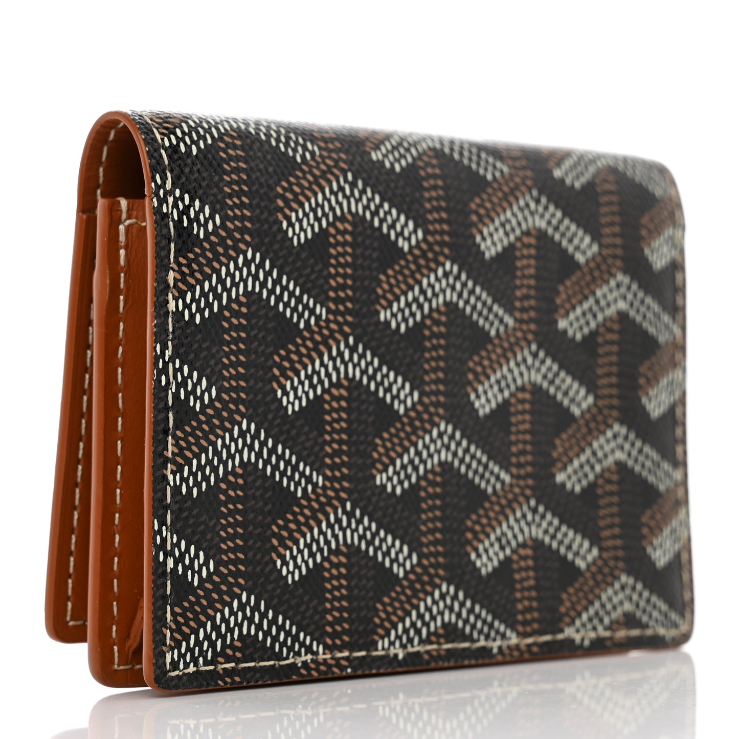 Goyardine Business Card Holder Black Gold
