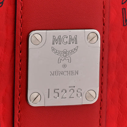 MCM Visetos Large Liz Reversible Shopper Tote Ruby Red 10 of 18