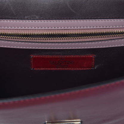 Valentino Garavani Vitello Medium Glam Lock Rockstud Flap Rubin Water Rose Marine 6 of 9