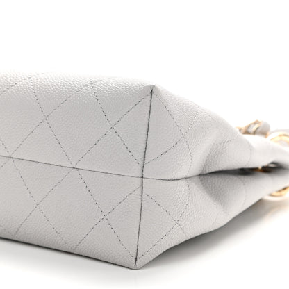 Chanel Caviar Quilted City Walk Hobo Light Grey 10 of 10