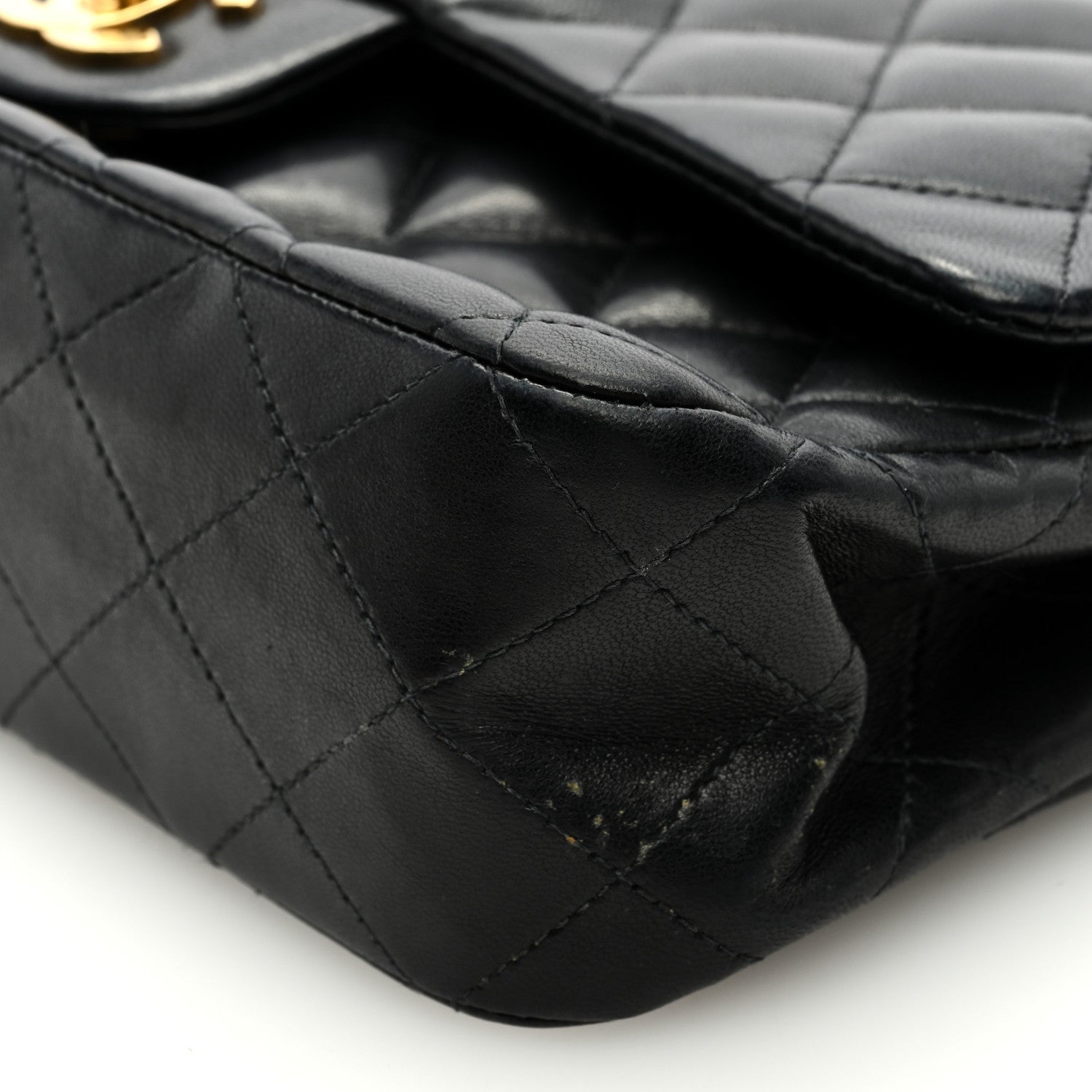 Chanel Lambskin Quilted Medium Double Flap Black 9 of 10