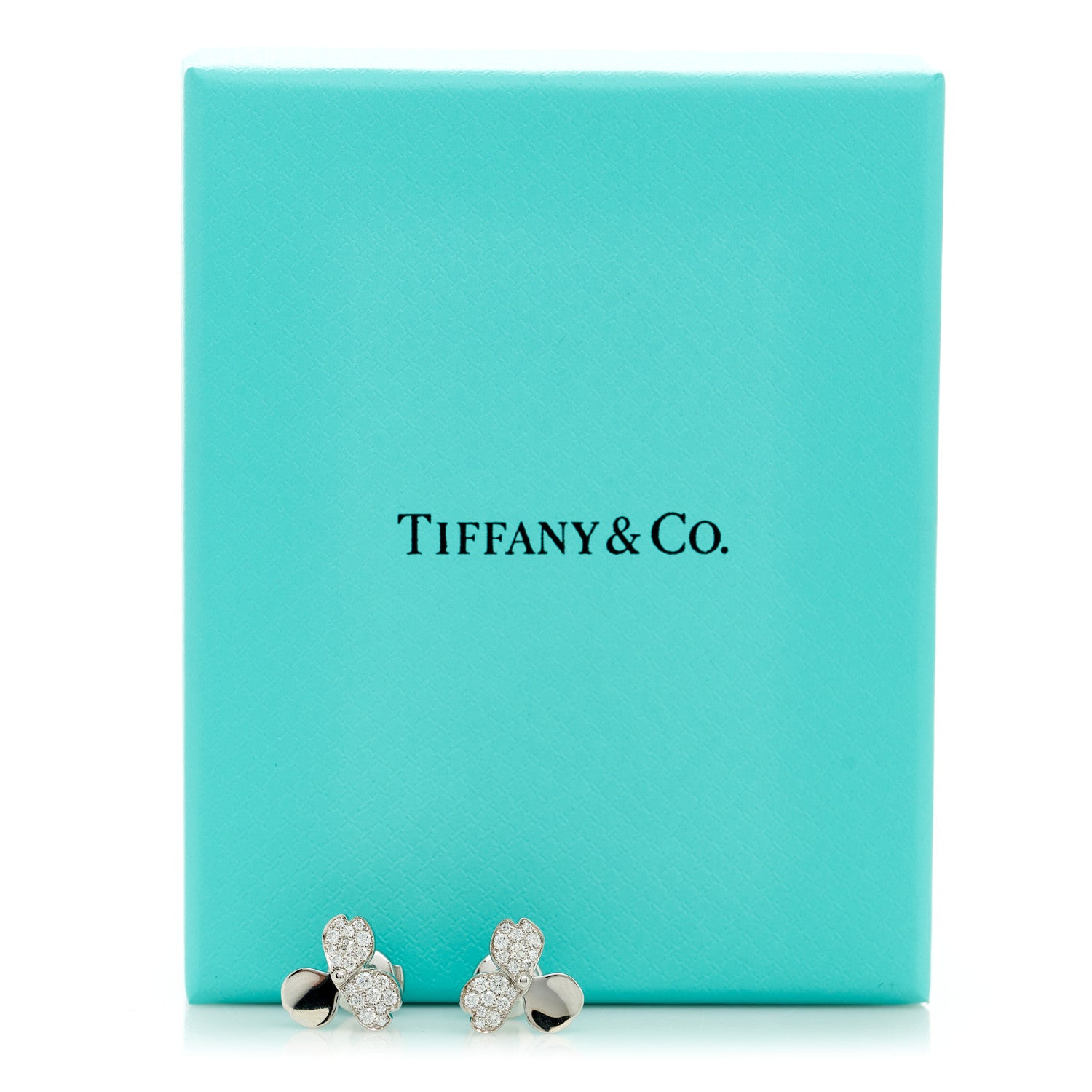 Tiffany Platinum Diamond Paper Flowers Earrings 4 of 4