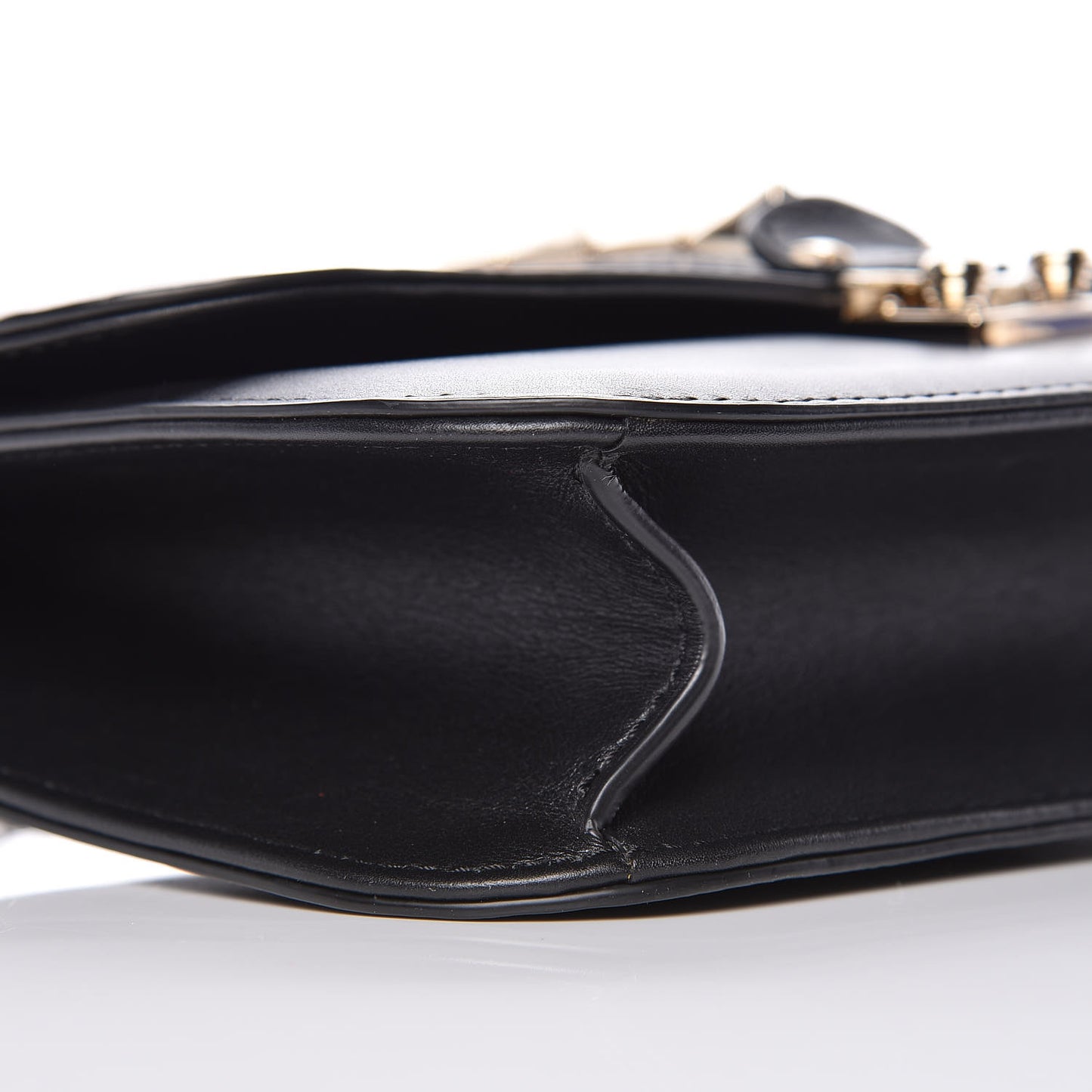 Vitello Medium Glam Lock Rockstud Flap Black