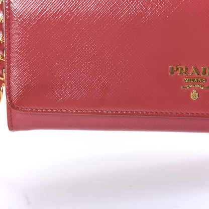 Prada Saffiano Vernice Metal Oro Chain Wallet 26 of 27