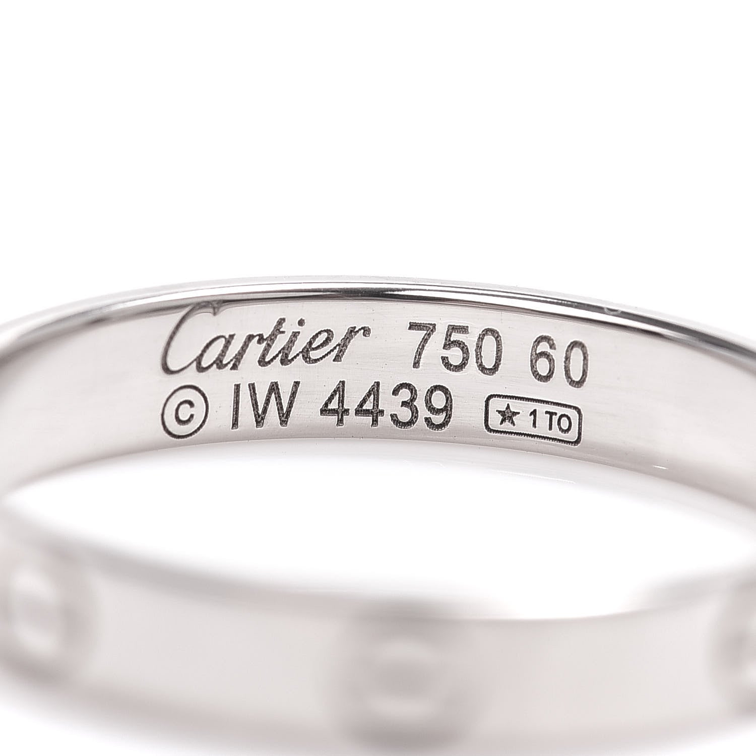 Cartier 18K White Gold 3.5mm LOVE Wedding Band Ring 60 9 4 of 4