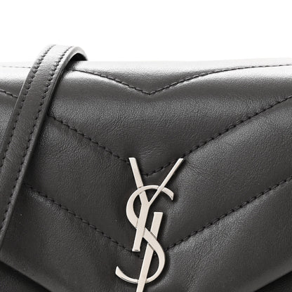 Saint Laurent Calfskin Y Quilted Monogram Toy Loulou Crossbody Bag Storm 9 of 11