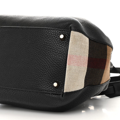 Burberry Grainy Calfskin House Check Small Maidstone Black 10 of 19