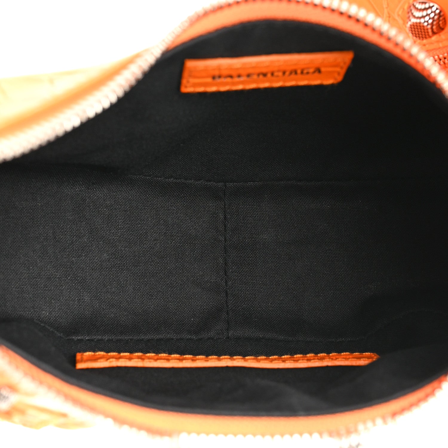 Balenciaga Extra Supple Calfskin Crocodile Embossed Le Cagole Shoulder Bag XS Pop Orange 5 of 12