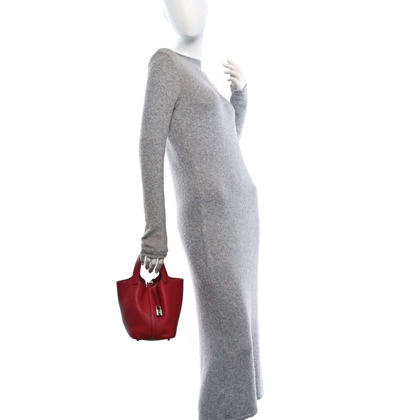 Taurillon Clemence Picotin Lock 18 PM Rouge Garance