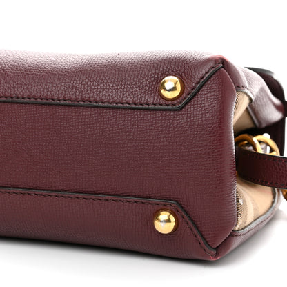Burberry Derby Calfskin House Check Small Camberley Mahogany Red 10 of 14