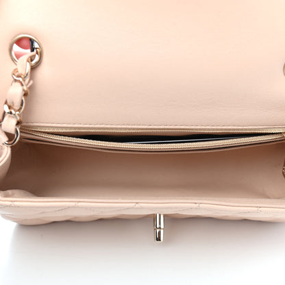 Chanel Lambskin Quilted Mini Rectangular Flap Beige 4 of 8
