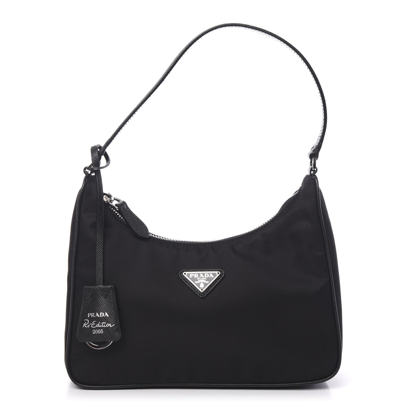 Tessuto Nylon Saffiano Mini Re-Edition 2005 Bag Black