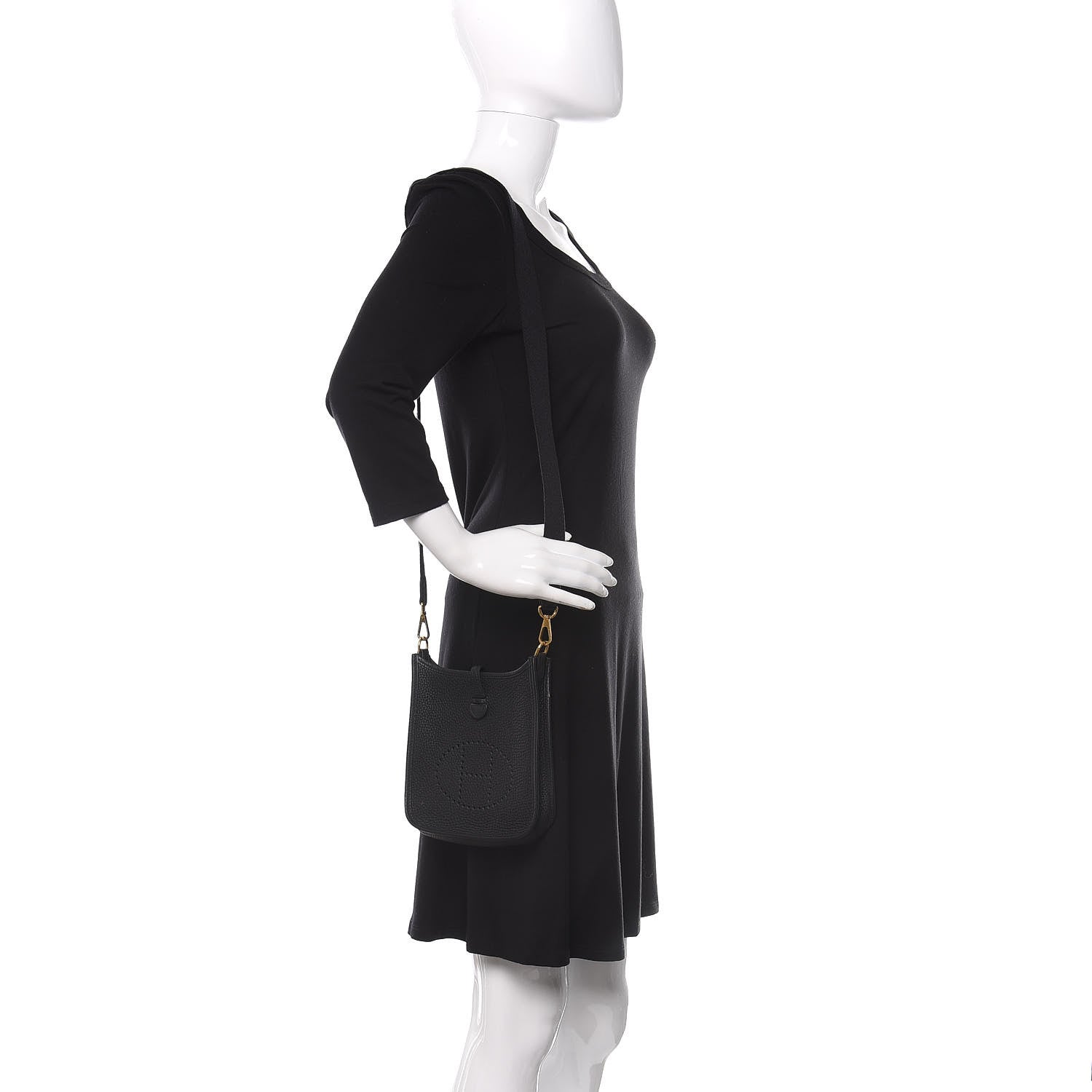 Hermes Taurillon Clemence Evelyne TPM Black 2 of 9