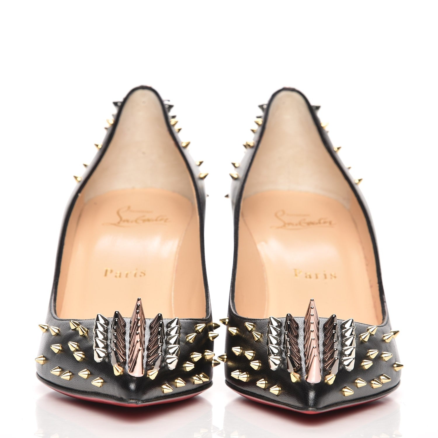 Christian Louboutin Shiny Nappa Goldopump Spikes 70 Pumps 37 Black 2 of 8