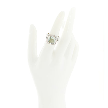 David Yurman Sterling Silver Diamond Prasiolite 11mm Albion Ring 53 6.25 2 of 5