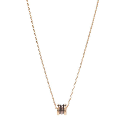 Bulgari 18K Rose Gold Cermet Small B.Zero1 Pendant Necklace 1 of 8