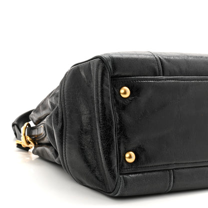 Miu Miu Vitello Shine Top Handle Satchel Black 17 of 19