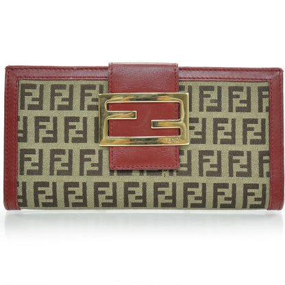 Fendi Zucchino Continental Wallet Red 1 of 9