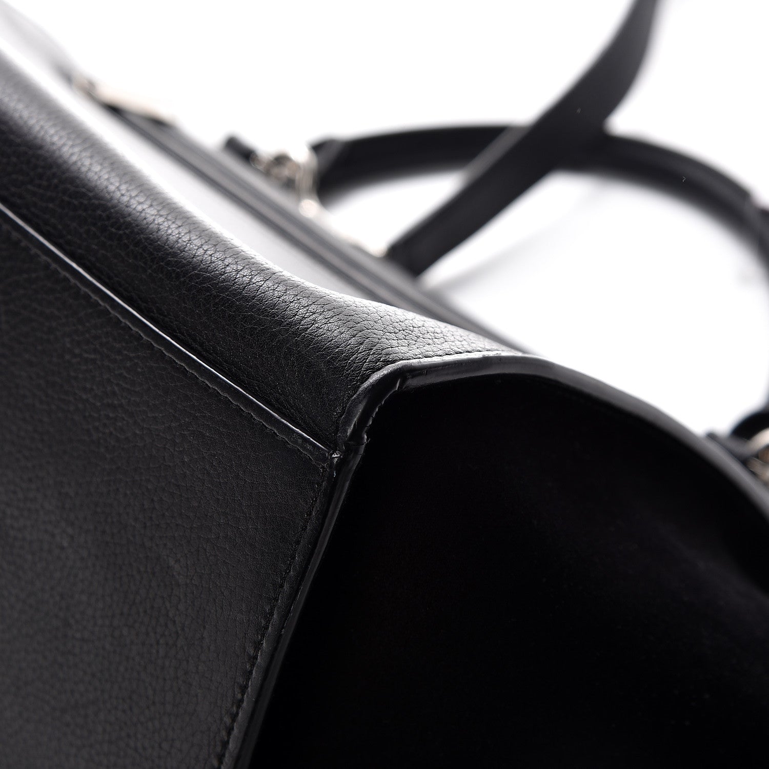 Celine Drummed Calfskin Suede Small Trapeze Black 16 of 19