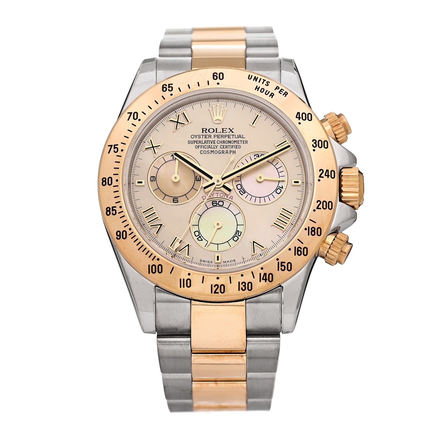 Rolex Stainless Steel 18K Yellow Gold Mother of Pearl 40mm Oyster Perpetual Cosmograph Daytona Watch 116523 1 of 5