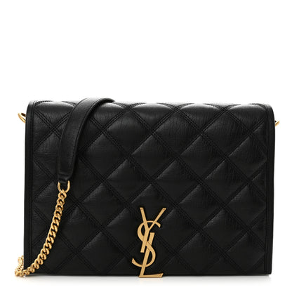 Saint Laurent Lambskin Quilted Mini Becky Chain Bag Black 1 of 11
