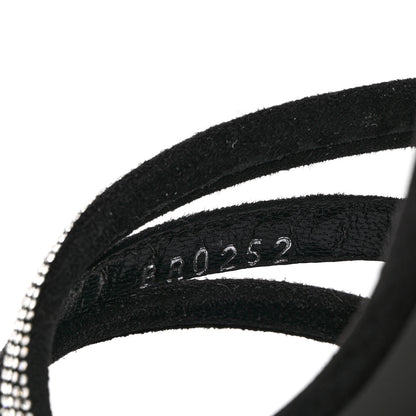 Louis Vuitton Suede Goat Rhinestone Appeal Sandals 37 Black 6 of 9