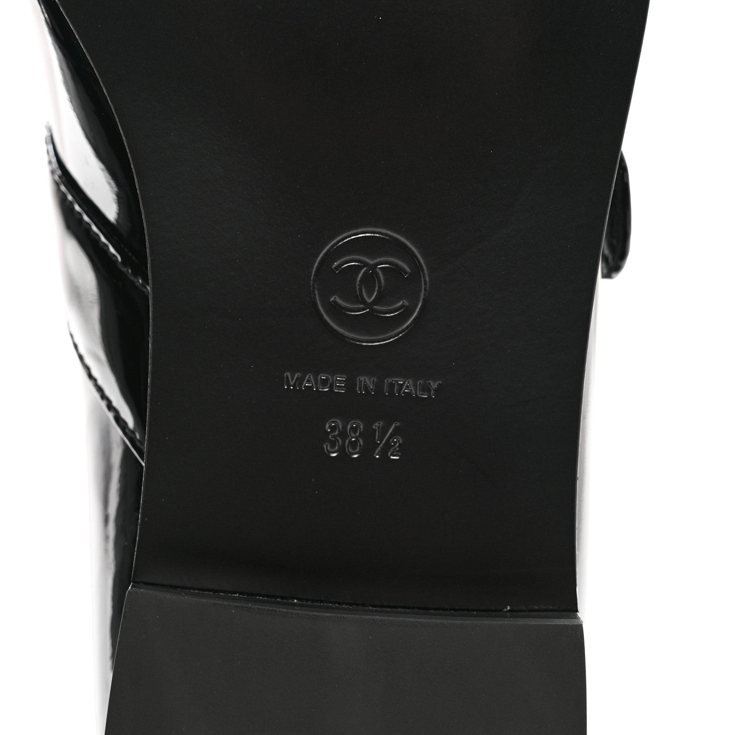 Chanel Patent Calfskin Mary Janes Flats 38.5 Black 6 of 9