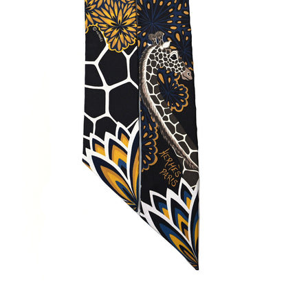 Hermes Silk Three Graces Twilly Black Gold Taupe 2 of 4