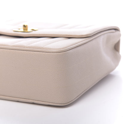 Chanel Caviar Vertical Quilted Kelly Flap Bag Light Beige 11 of 12