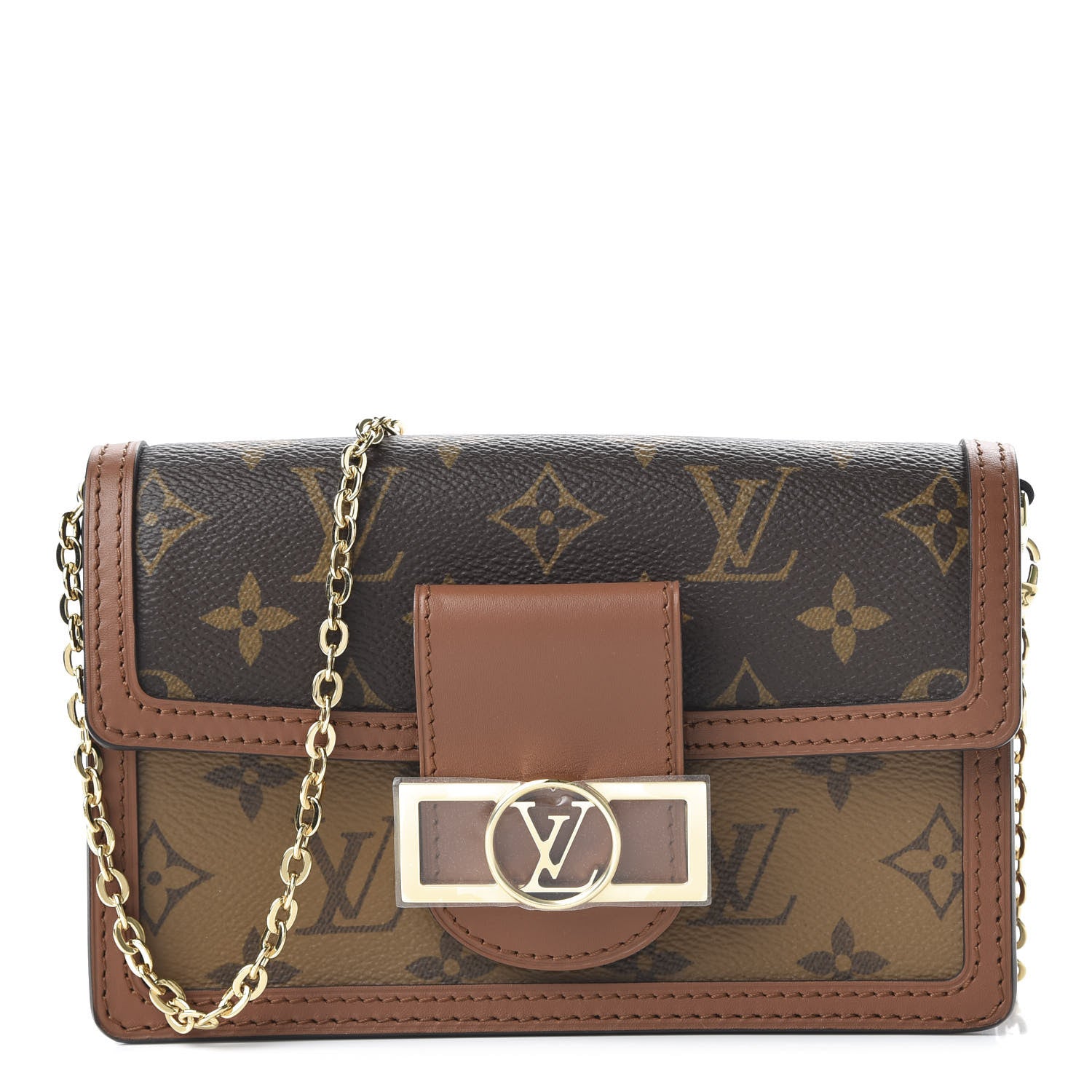Louis Vuitton Reverse Monogram Dauphine Chain Wallet 1 of 9