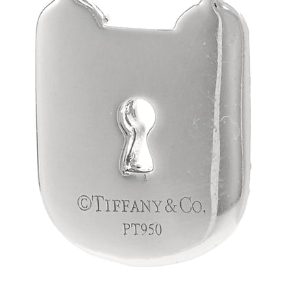 Tiffany Platinum Diamond Small Lock Pendant Necklace 4 of 4