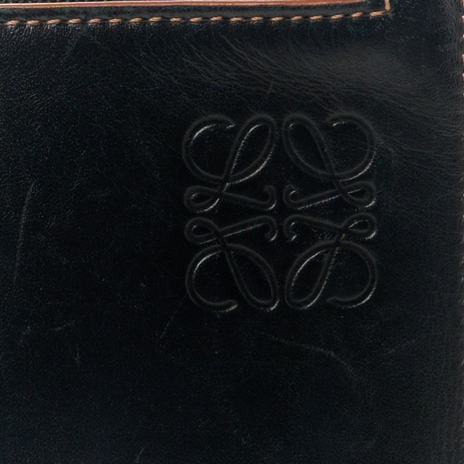 Loewe Calfskin Gate Double Zip Pouch Crossbody Black Tan 10 of 13