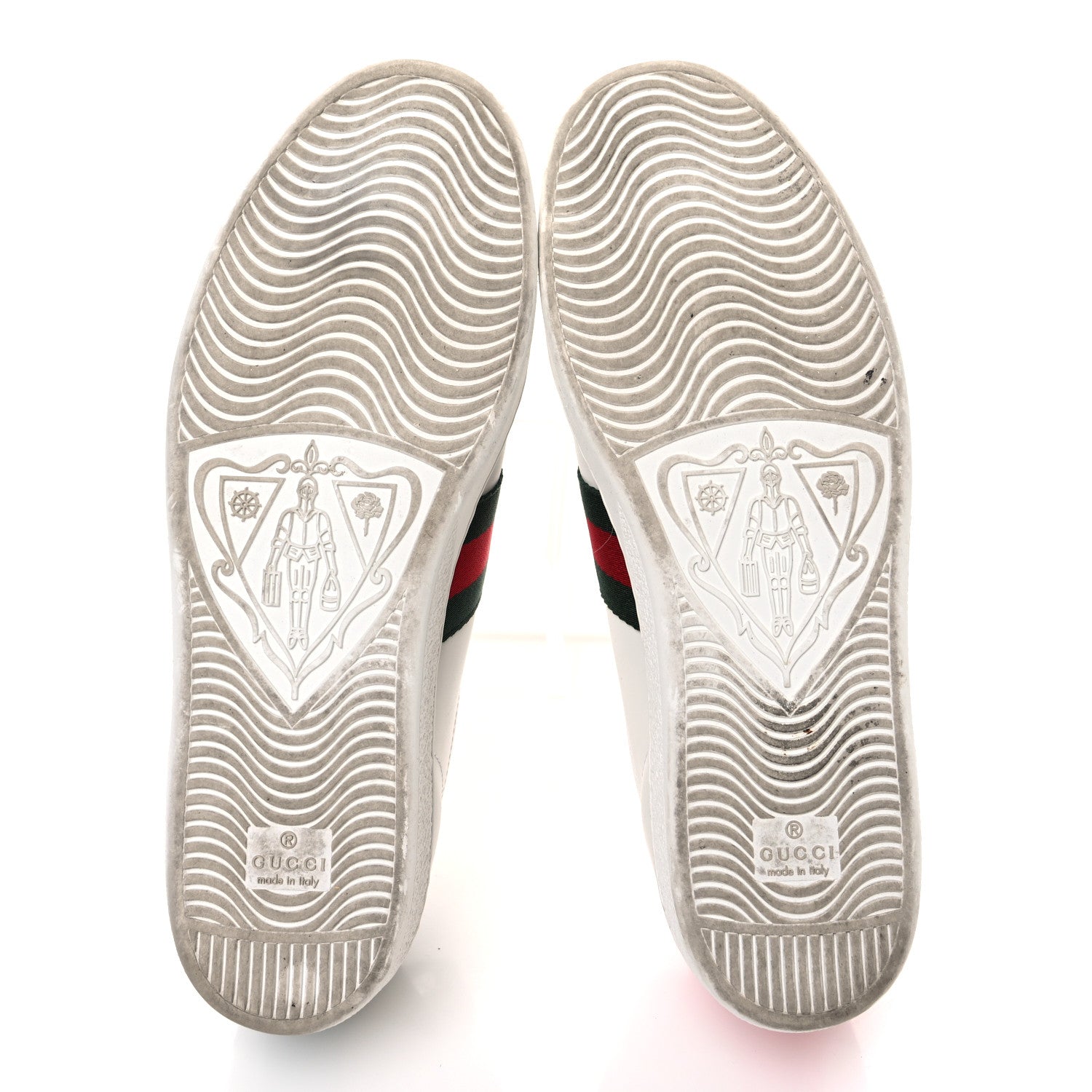 Gucci Calfskin Ayers Bee Embroidered Womens Ace Sneakers 39.5 White Green 7 of 11