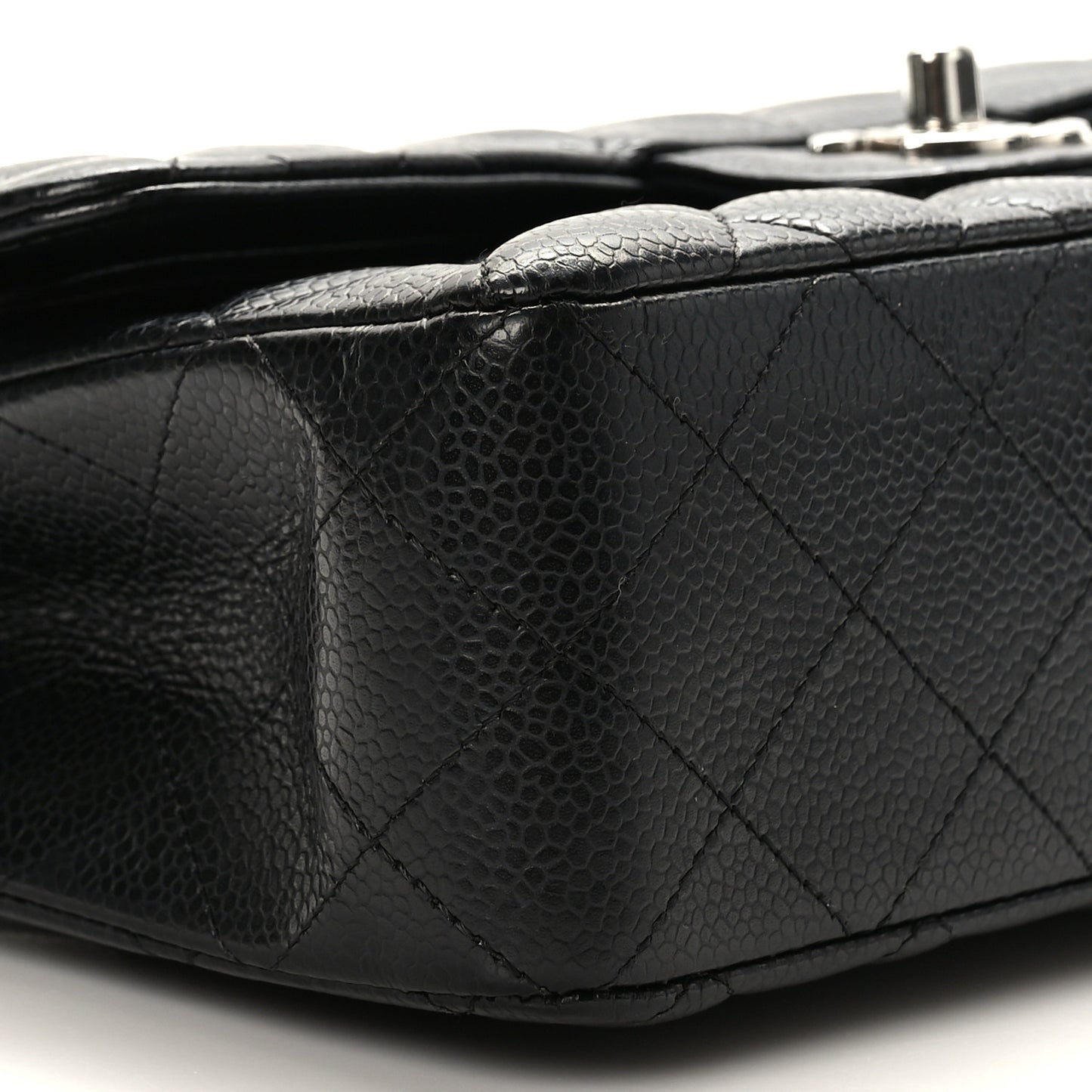 Caviar Quilted Small Double Flap Black