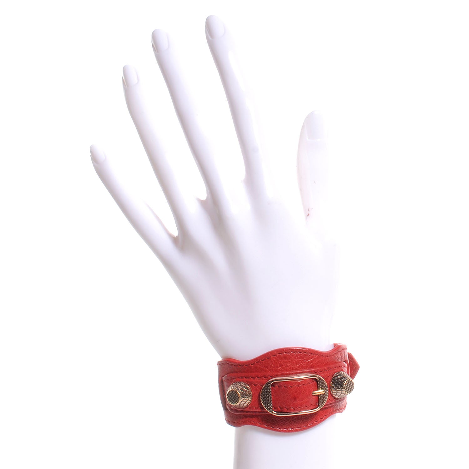 Balenciaga Agneau Arena Giant 12 Rose Gold Hardware Bracelet Rouge Cardinal 2 of 5