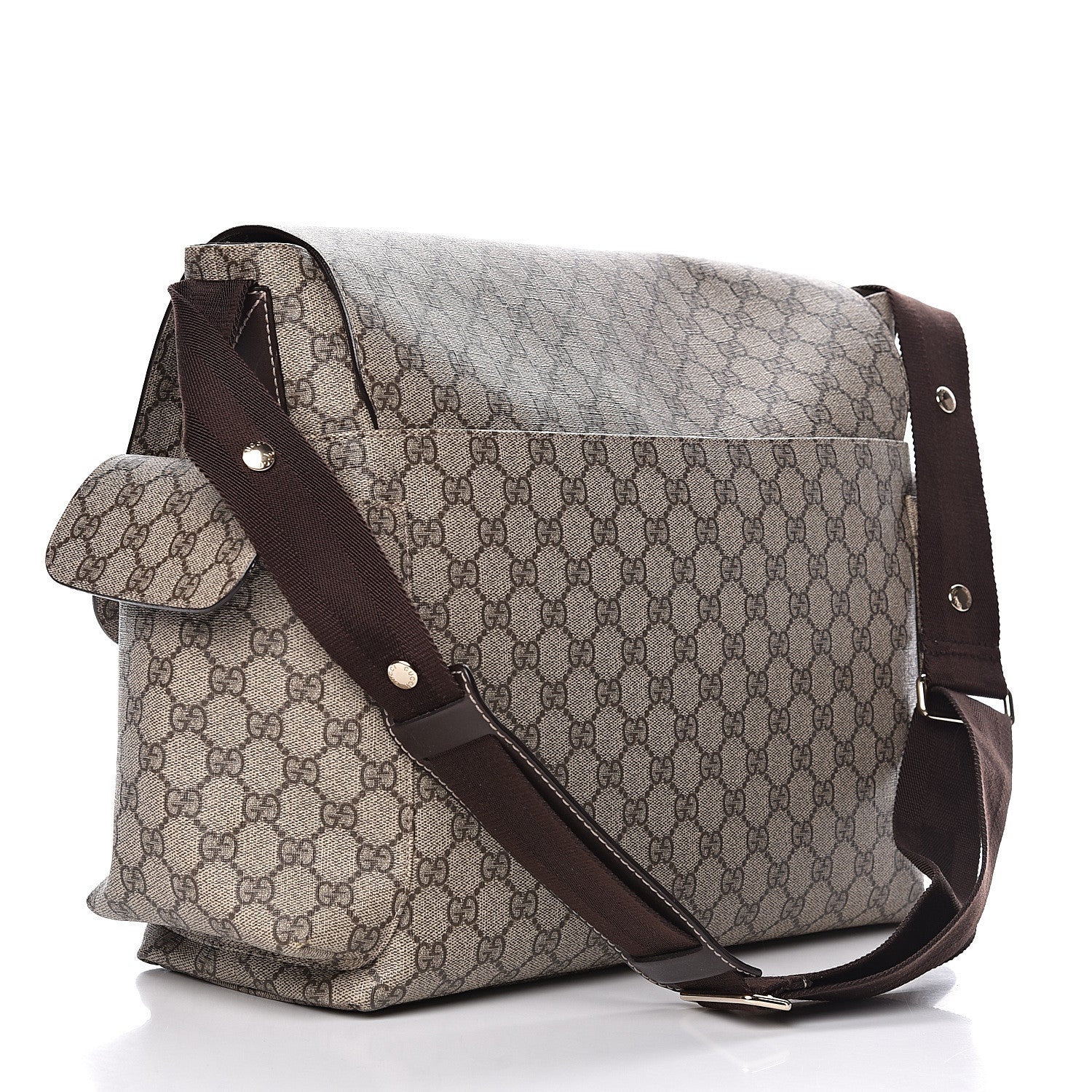 Gucci GG Plus Monogram Messenger Diaper Bag Dark Brown 4 of 12