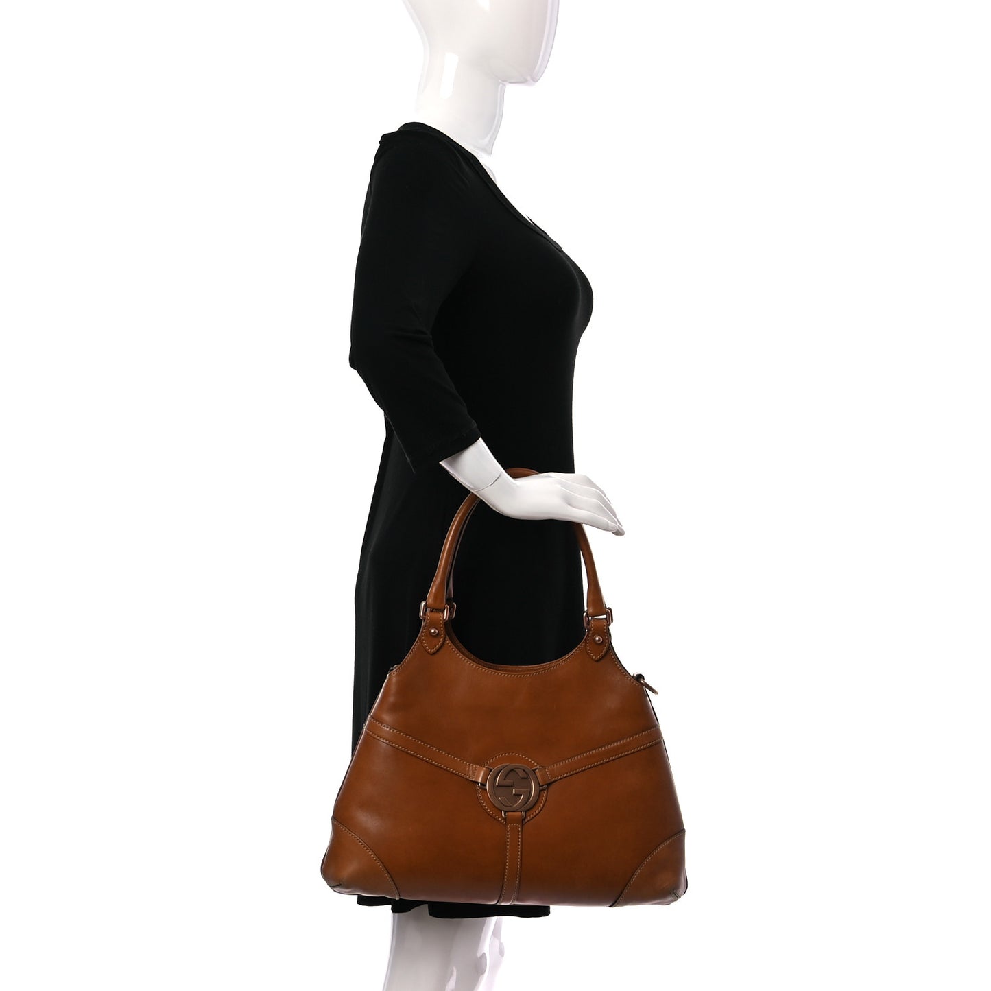 Calfskin GG Reins Hobo Tan