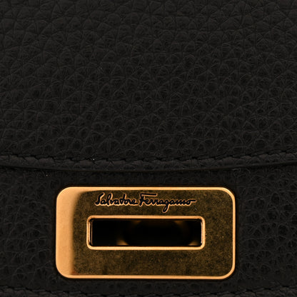 Salvatore Ferragamo Grained Calfskin Gancini Crossbody Flap Black 10 of 10