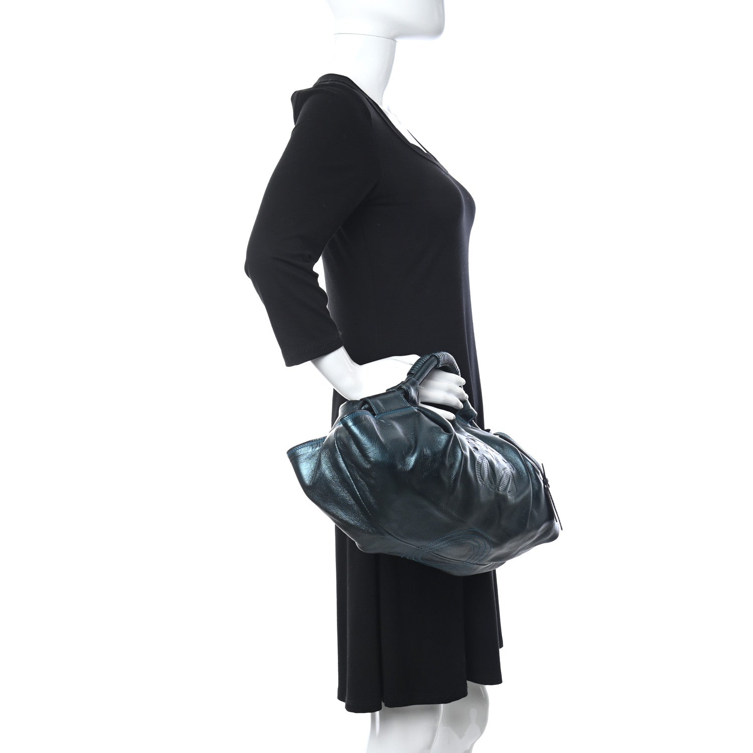 Loewe Metallic Nappa Aire Shoulder Bag Blue 2 of 12